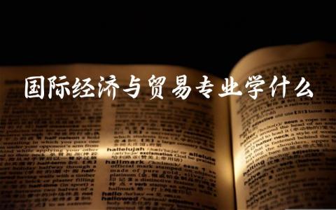 国际经济与贸易专业学什么