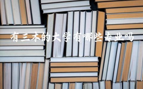 有三本的大学有哪些专业吗