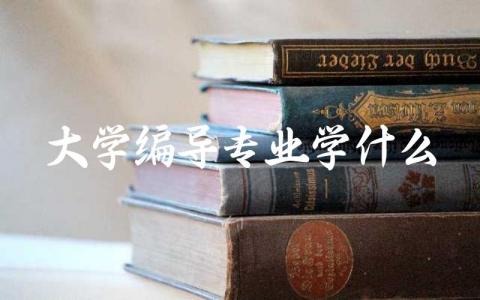 大学编导专业学什么