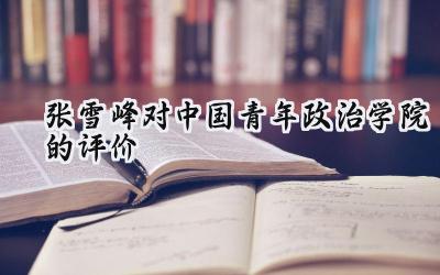 张雪峰对中国青年政治学院的评价