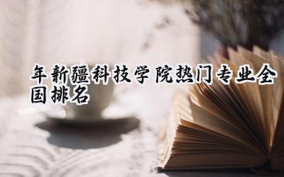 2024年新疆科技学院热门专业全国排名