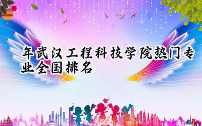 2024年武汉工程科技学院热门专业全国排名