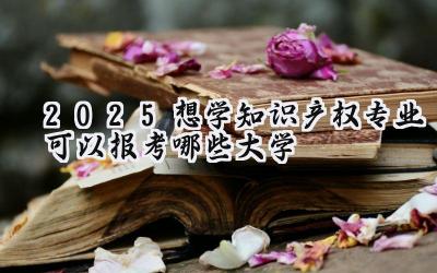 2025想学知识产权专业可以报考哪些大学