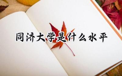 同济大学是什么水平