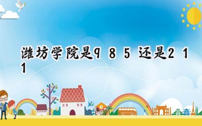 潍坊学院是985还是211