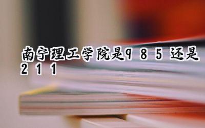 南宁理工学院是985还是211