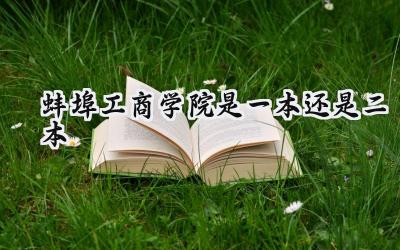 蚌埠工商学院是一本还是二本