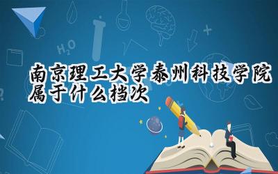 南京理工大学泰州科技学院属于什么档次