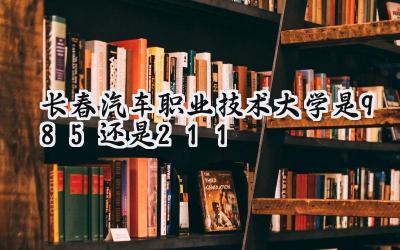 长春汽车职业技术大学是985还是211
