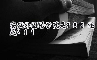 安徽外国语学院是985还是211