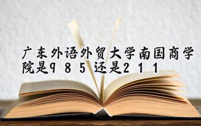 广东外语外贸大学南国商学院是985还是211