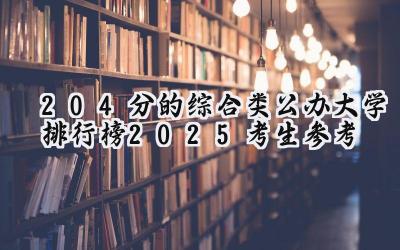 204分的综合类公办大学排行榜（2025考生参考)