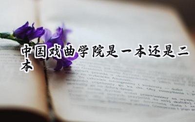 中国戏曲学院是一本还是二本