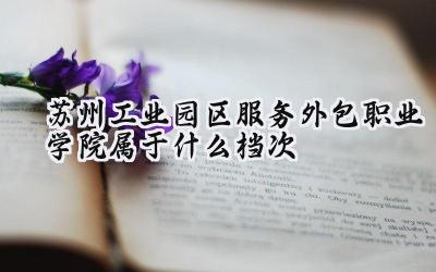 苏州工业园区服务外包职业学院属于什么档次