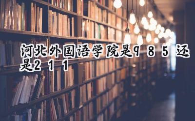 河北外国语学院是985还是211