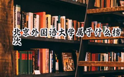 北京外国语大学属于什么档次