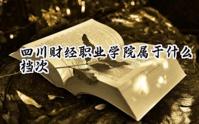 四川财经职业学院属于什么档次