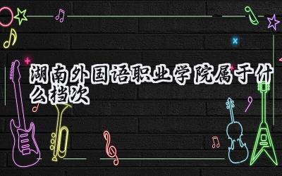 湖南外国语职业学院属于什么档次