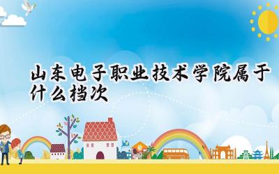 山东电子职业技术学院属于什么档次