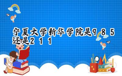 宁夏大学新华学院是985还是211