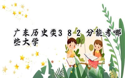 广东历史类382分能考哪些大学