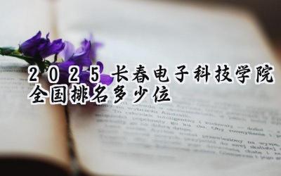 2025长春电子科技学院全国排名多少位
