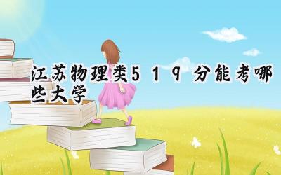 江苏物理类519分能考哪些大学