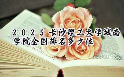 2025长沙理工大学城南学院全国排名多少位