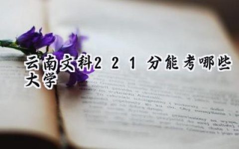 云南文科221分能考哪些大学