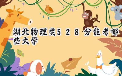 湖北物理类528分能考哪些大学
