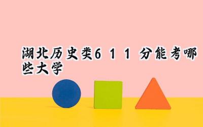 湖北历史类611分能考哪些大学