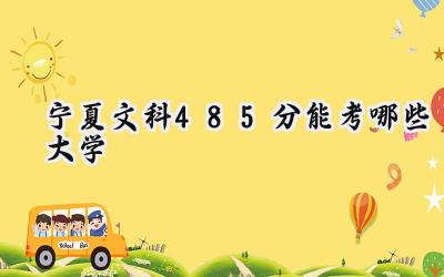 宁夏文科485分能考哪些大学