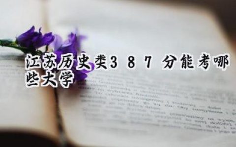 江苏历史类387分能考哪些大学