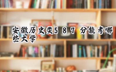 安徽历史类587分能考哪些大学