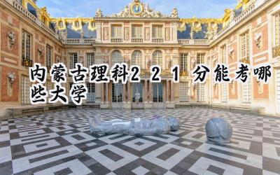 内蒙古理科221分能考哪些大学