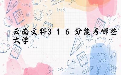 云南文科316分能考哪些大学