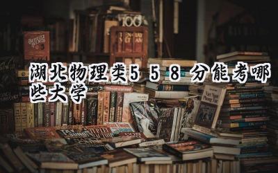湖北物理类558分能考哪些大学