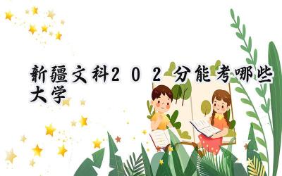 新疆文科202分能考哪些大学