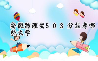 安徽物理类503分能考哪些大学