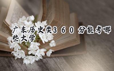广东历史类360分能考哪些大学