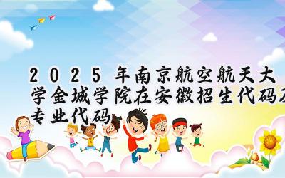 2025年南京航空航天大学金城学院在安徽招生代码及专业代码