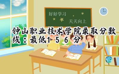 钟山职业技术学院2024录取分数线：最低156分