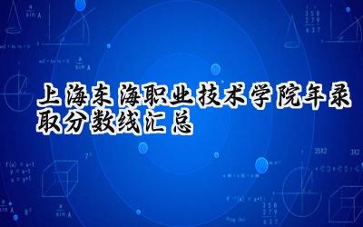 上海东海职业技术学院2024年录取分数线汇总