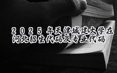 2025年天津城建大学在河北招生代码及专业代码