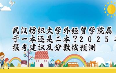 武汉纺织大学外经贸学院属于一本还是二本？2025年报考建议及分数线预测