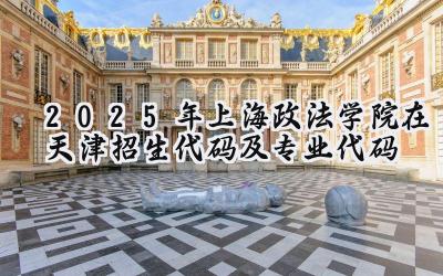 2025年上海政法学院在天津招生代码及专业代码