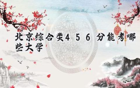 北京综合类456分能考哪些大学