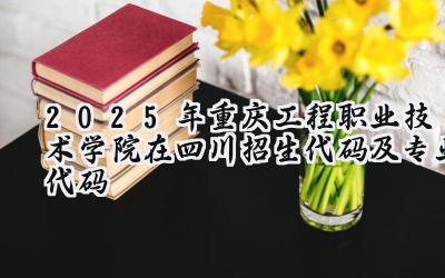2025年重庆工程职业技术学院在四川招生代码及专业代码