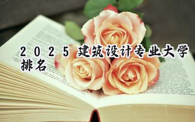 2025建筑设计专业大学排名