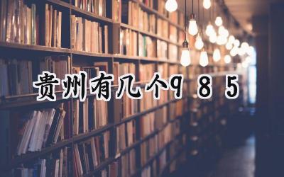 贵州有几个985